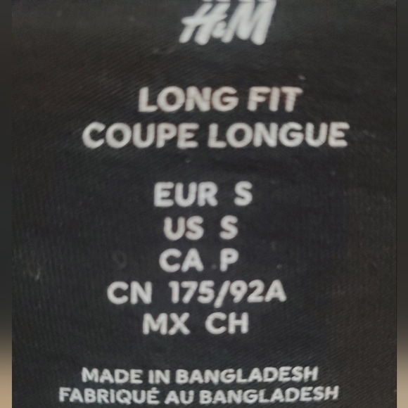 💚5/$25 H&M Black Long Fit Classic Women's Tee Size Small - Picture 4 of 5